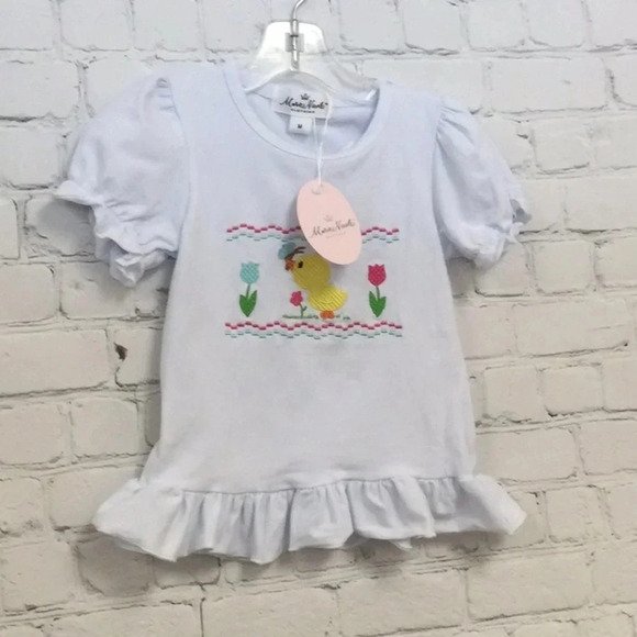 NWT Marie Nicole White Easter Puff Short Sleeve Top size 3 - Picture 1 of 6